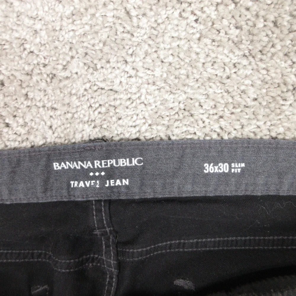 Banana Republic Jeans Mens 36x30 Gray Slim‎ Fit Travel Jeans Stretch Flex Pants